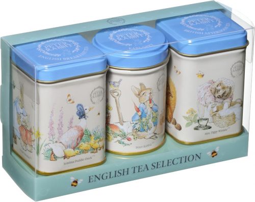 New English Teas "Nyúl Péter és Barátai" Fémdobozos Szálas Tea Válogatás 70g