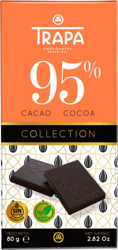 Trapa Collection 95% Étcsokoládé tábla Vegán 80g